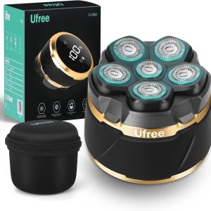 Ufree Head Shavers for Bald Men, Electric Shavers Razor, Rechargeable Bald Head Razor, Magnetic 6D Rotary Shaver, Waterproof Face Beard Trimmer Mens Grooming Kit, Gifts for Men