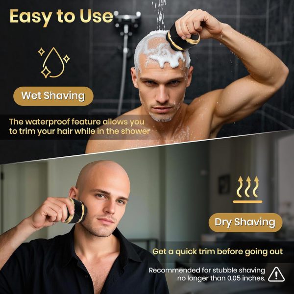 Ufree Head Shavers for Bald Men, Electric Shavers Razor, Rechargeable Bald Head Razor, Magnetic 6D Rotary Shaver, Waterproof Face Beard Trimmer Mens Grooming Kit, Gifts for Men - Image 5