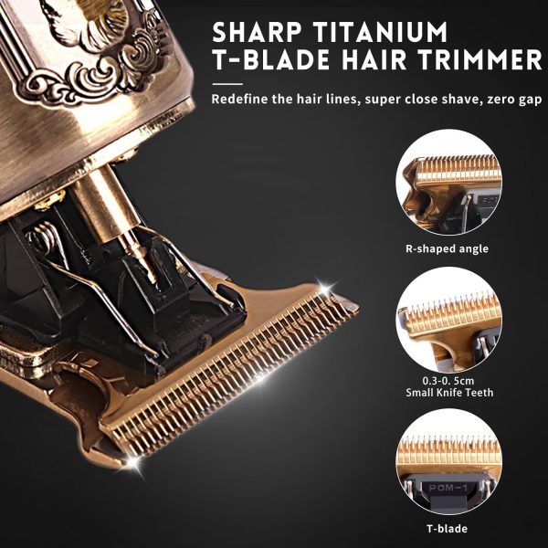 Ufree Professional Beard Trimmer for Men, Zero Gapped T-Blade Hair Clipper & Mustache Trimmer Kit with LCD Display, Precision Edgers for Haircut & Grooming, Barber-Grade Electric Shaver, Gifts for Men - Image 3