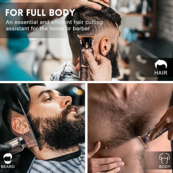 Ufree Professional Beard Trimmer for Men, Zero Gapped T-Blade Hair Clipper & Mustache Trimmer Kit with LCD Display, Precision Edgers for Haircut & Grooming, Barber-Grade Electric Shaver, Gifts for Men - Image 5