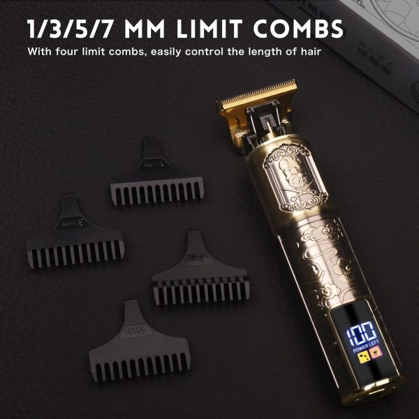 Ufree Professional Beard Trimmer for Men, Zero Gapped T-Blade Hair Clipper & Mustache Trimmer Kit with LCD Display, Precision Edgers for Haircut & Grooming, Barber-Grade Electric Shaver, Gifts for Men - Image 7