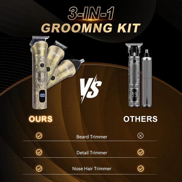 Ufree Beard Trimmer, Hair Clippers Mens Shaver Electric Razor, Hair Trimmer for Men Cordless Barber Clippers and Trimmers Set, Hair Cutting Kit for Men Grooming Gifts - Image 3