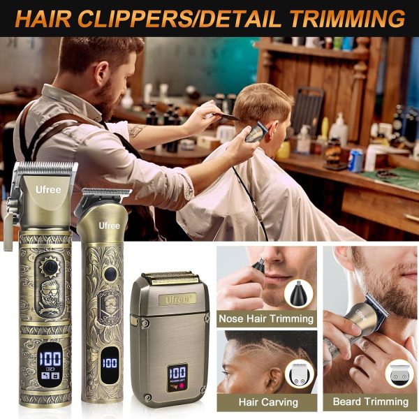 Ufree Beard Trimmer, Hair Clippers Mens Shaver Electric Razor, Hair Trimmer for Men Cordless Barber Clippers and Trimmers Set, Hair Cutting Kit for Men Grooming Gifts - Image 8