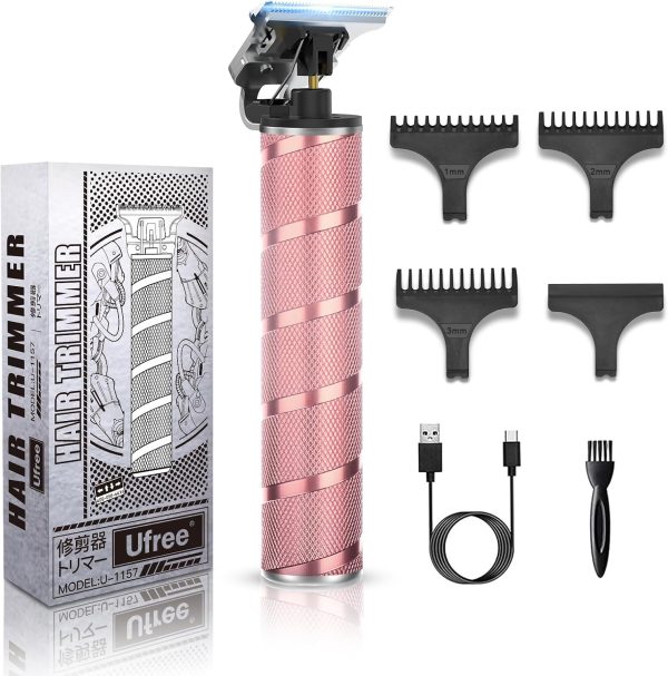 Ufree Hair Trimmer for Women, Bikini Trimmer Electric Razors Shaver for Women Grooming, Waterproof Hair Clippers Hair Cutting Kit, Gifts for Women (Rose Gold)