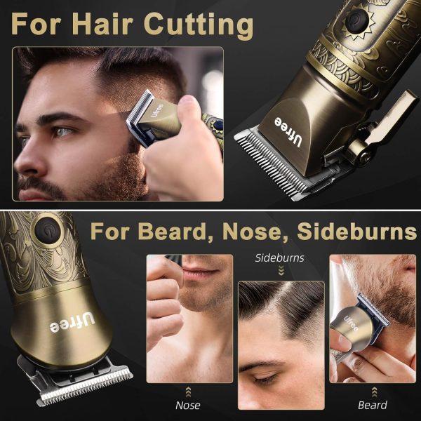 Ufree Hair Clippers for Men Professional with Beard Trimmer, Barber Clippers and Trimmers Set, Electric Razor Shavers for Men, Cordless Mens Grooming Kit for Nose, Face, Hair, Gifts - Image 2