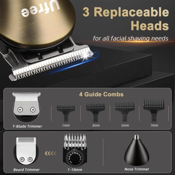 Ufree Hair Clippers for Men Professional with Beard Trimmer, Barber Clippers and Trimmers Set, Electric Razor Shavers for Men, Cordless Mens Grooming Kit for Nose, Face, Hair, Gifts - Image 6