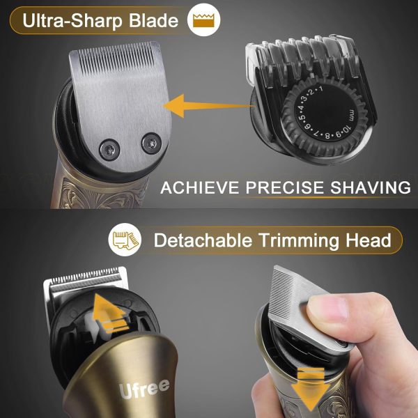 Ufree Hair Clippers for Men Professional with Beard Trimmer, Barber Clippers and Trimmers Set, Electric Razor Shavers for Men, Cordless Mens Grooming Kit for Nose, Face, Hair, Gifts - Image 8