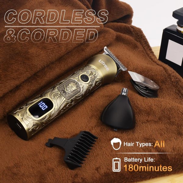 Ufree Hair Clippers for Men Professional with Beard Trimmer, Barber Clippers and Trimmers Set, Electric Razor Shavers for Men, Cordless Mens Grooming Kit for Nose, Face, Hair, Gifts - Image 9