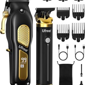 Ufree Hair Clippers for Men, Professional Clippers and Trimmers Set, Cordless Clippers for Hair Cutting, Beard Trimmer, Barber Clippers, Rechargeable Electric Shaver, Gifts for Men