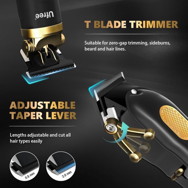 Ufree Hair Clippers for Men, Professional Clippers and Trimmers Set, Cordless Clippers for Hair Cutting, Beard Trimmer, Barber Clippers, Rechargeable Electric Shaver, Gifts for Men - Image 3