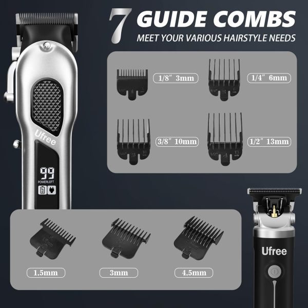 Ufree Hair Clippers for Men, Professional Clippers and Trimmers Set, Cordless Clippers for Hair Cutting, Beard Trimmer, Barber Clippers, Rechargeable Electric Shaver, Gifts for Men - Image 12