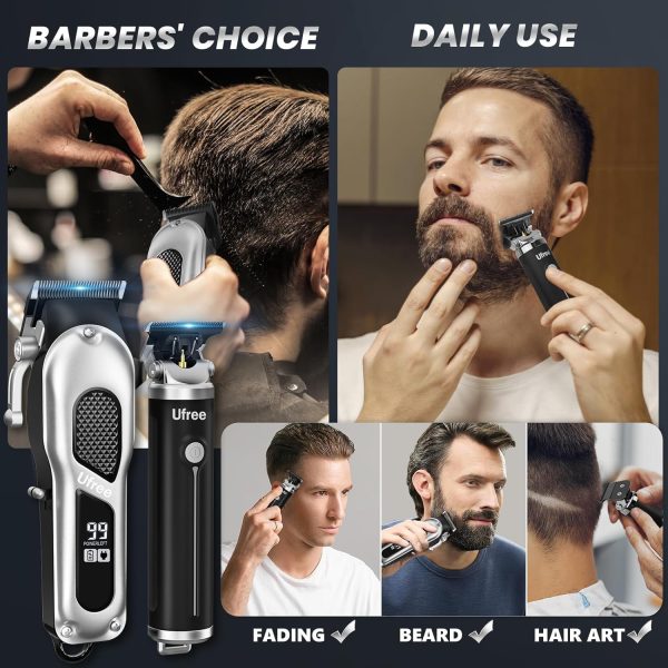 Ufree Hair Clippers for Men, Professional Clippers and Trimmers Set, Cordless Clippers for Hair Cutting, Beard Trimmer, Barber Clippers, Rechargeable Electric Shaver, Gifts for Men - Image 13