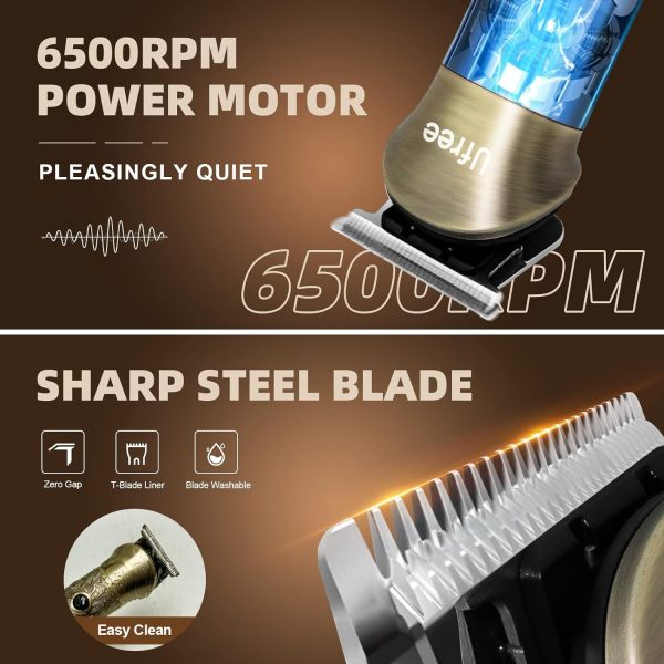 Ufree Beard Trimmer for Men, Electric Razor Shavers, Cordless Hair Clippers, Shaving Kit for Mustache, Body, Nose, Ear and Face,7 in 1 Beard Grooming Kit, Birthday Gifts for Men Father Dad - Image 4