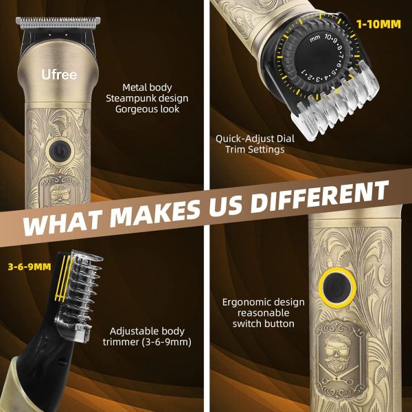 Ufree Beard Trimmer for Men, Electric Razor Shavers, Cordless Hair Clippers, Shaving Kit for Mustache, Body, Nose, Ear and Face,7 in 1 Beard Grooming Kit, Birthday Gifts for Men Father Dad - Image 5
