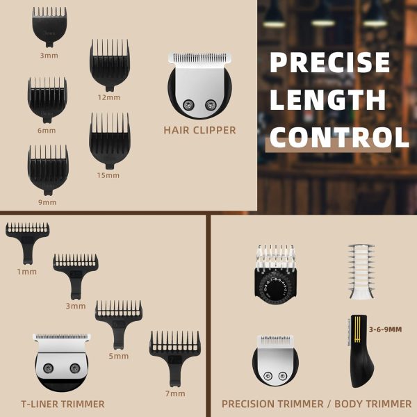 Ufree Beard Trimmer for Men, Electric Razor Shavers, Cordless Hair Clippers, Shaving Kit for Mustache, Body, Nose, Ear and Face,7 in 1 Beard Grooming Kit, Birthday Gifts for Men Father Dad - Image 7