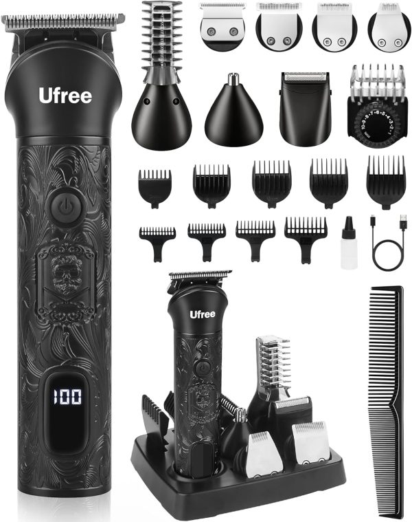 Ufree Beard Trimmer for Men, Electric Razor Shavers, Cordless Hair Clippers, Shaving Kit for Mustache, Body, Nose, Ear and Face,7 in 1 Beard Grooming Kit, Birthday Gifts for Men Father Dad - Image 8