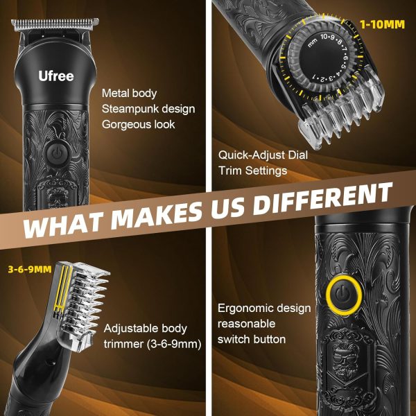 Ufree Beard Trimmer for Men, Electric Razor Shavers, Cordless Hair Clippers, Shaving Kit for Mustache, Body, Nose, Ear and Face,7 in 1 Beard Grooming Kit, Birthday Gifts for Men Father Dad - Image 12