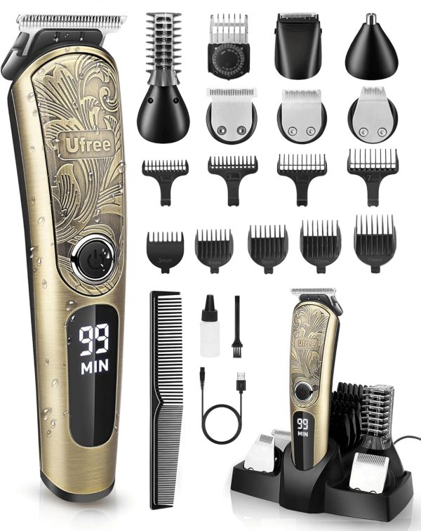 Ufree Beard Trimmer for Men, Waterproof Electric Razor for Nose, Body, Face & Mustache, Cordless Hair Clippers Shavers Grooming Kit, Gifts for Men Husband Father - Image 8
