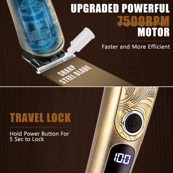 Ufree Beard Trimmer for Men, Waterproof Electric Razor for Nose, Body, Face & Mustache, Cordless Hair Clippers Shavers Grooming Kit, Gifts for Men Husband Father - Image 10